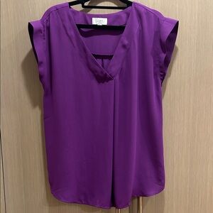LOFT Women's Rich Purple Sleeveless Blouse